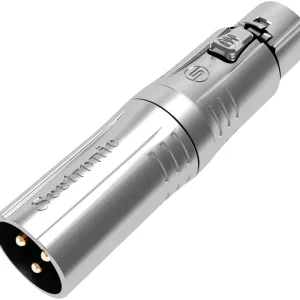 Kostenloser Versand SEETRONIC XLR 3P Stecker auf XLR 5P Buchse Goldkontakte – silbernes Gehäuse