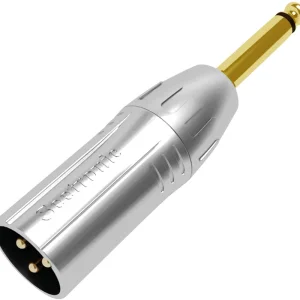 SEETRONIC XLR 3P Stecker auf Klinkenbuchse Mono Stecker Goldkontakte – silbernes Gehäuse Must-Have