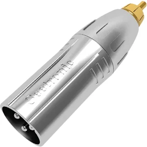 Aktuell SEETRONIC XLR 3P Stecker auf Cinch-Stecker Goldkontakte – silbernes Gehäuse
