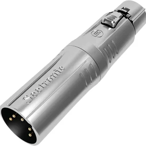 SEETRONIC XLR 5P Stecker auf XLR 3P Buchse Goldkontakte – silbernes Gehäuse Kostenloser Versand