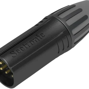 SEETRONIC XLR 5P-Stecker – männlich, Goldkontakte – schwarzes Gehäuse Preisreduziert