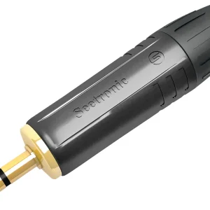 Neuheit SEETRONIC Klinkenstecker 3,5 mm Stereo Goldkontakte – schwarzes Gehäuse – schwarze Endkappe