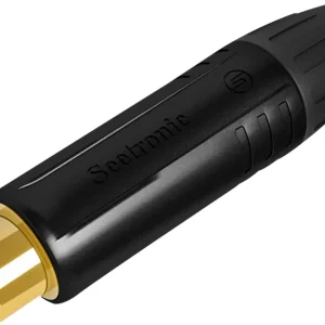 SEETRONIC RCA-Stecker – weiblich – schwarzes Gehäuse, goldene Kontakte – schwarze Endkappe Aktuell