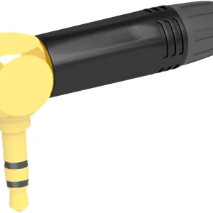 Neue Kollektion SEETRONIC Klinkenstecker 3,5 mm Stereo – 90° Goldkontakte – schwarzes Gehäuse – schwarze Endkappe