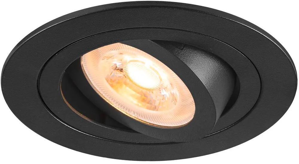 SLV NEW TRIA® 75, Deckeneinbauleuchte, rund, max. 10W GU10, schwarz Sonderangebot
