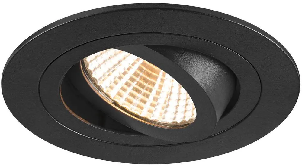 SLV NEW TRIA® 75, Deckeneinbauleuchte, 3000K, 38°, IP 20, rund, schwarz Günstig