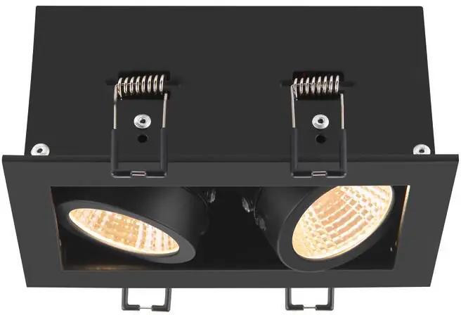 SLV KADUX, Deckeneinbauleuchte, double, 3000K, 38°, IP 20, quadratisch, schwarz Sonderangebot