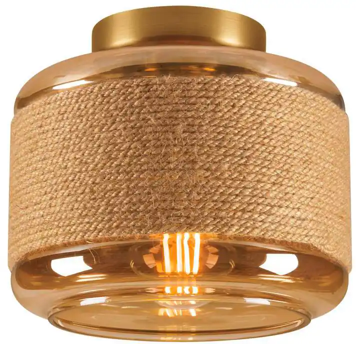 SLV PANTILO ROPE 19, Wand- und Deckenaufbauleuchte, zylindrisch, 1x max. 15W E27, gold Sonderangebot