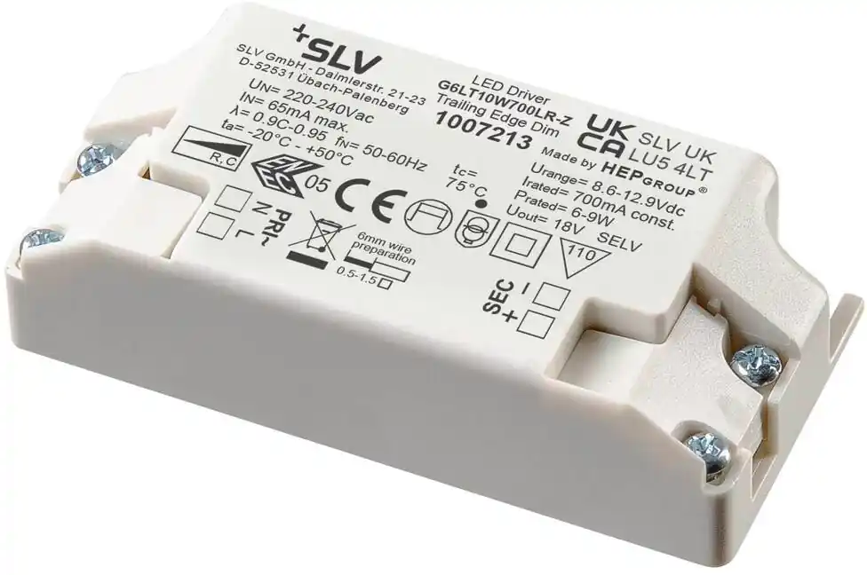 Versand Am Gleichen Tag SLV LED Treiber 10W, 700mA, PHASE, inkl. Zugentlastung