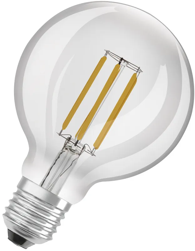 Zertifiziert LEDVANCE LED CLASSIC GLOBE ENERGIEEFFIZIENZ A S 4W 830 Klar E27