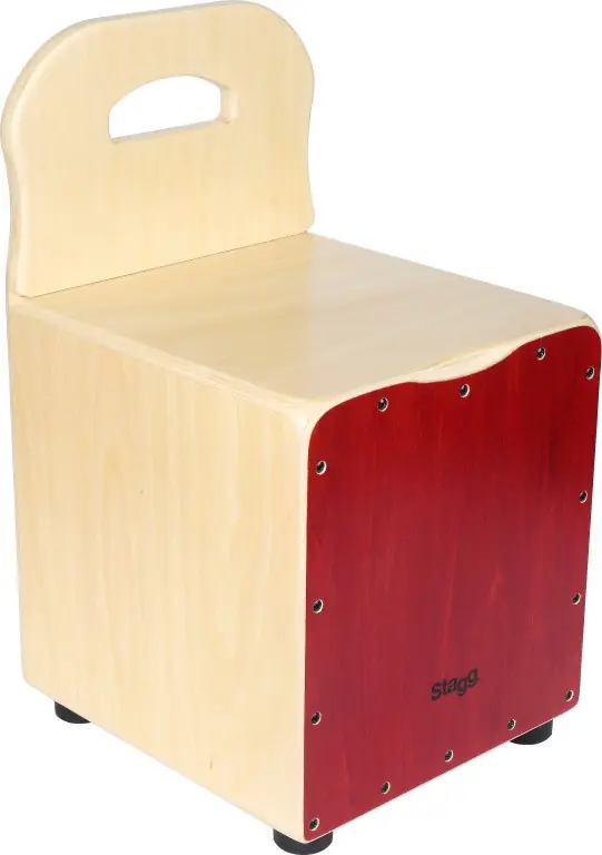 Geprüft Kinder-Cajon mit EasyGo-Rückenlehne, Frontplatte rot