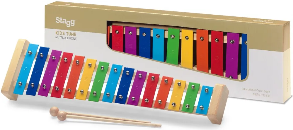 Metallophon, Xylophone, 15 Töne, farbig, inkl.Schlägel Günstig