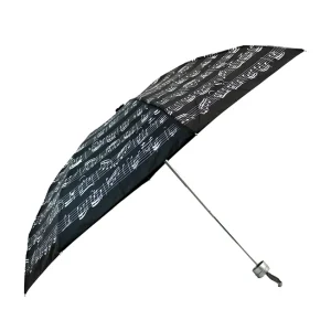 Regenschirm klein, schwarz mit Noten Preisreduziert