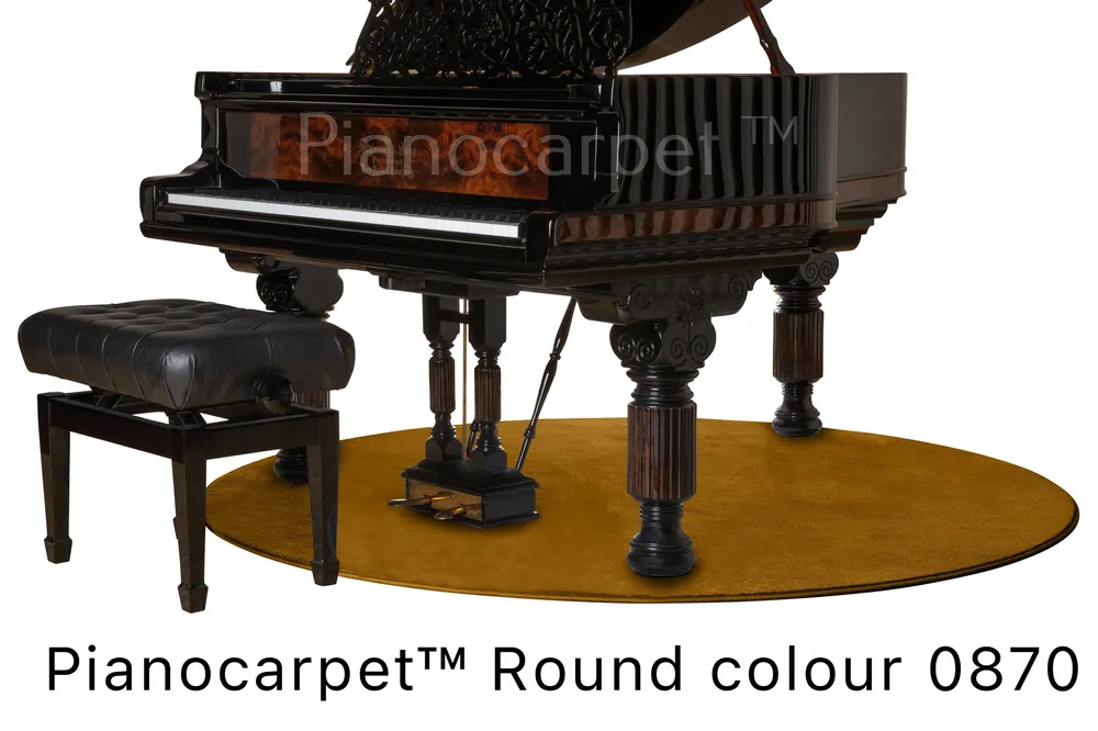 Kostenloser Rückversand Pianocarpet Flügel Teppich Rund - Farbe wählbar - Maßanfertigung