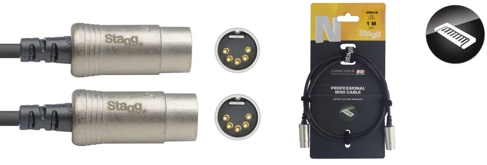 Echt 1M/3FT MIDI CABLE DINm DLX