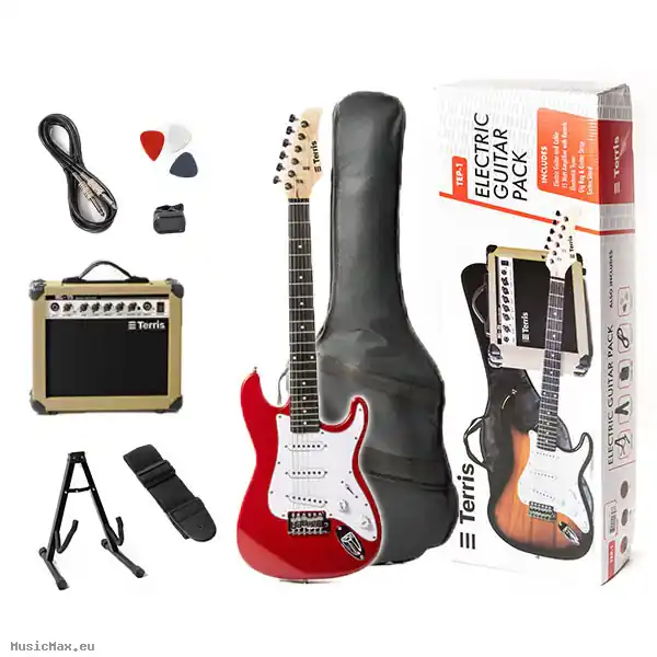 VESTON GUITARS TEP-1 MINI RED E-Gitarren Bundle Direktkauf