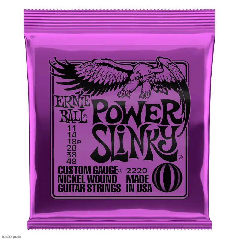 ERNIE BALL 2220 POWER SLINKY 11-48 E-Gitarrensaiten Gratis Versand