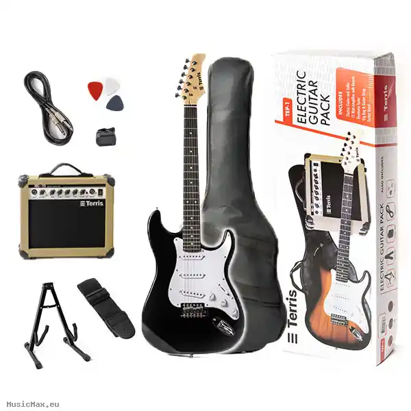 Neue Kollektion TERRIS TEP1BLK Black E-Gitarren Bundle