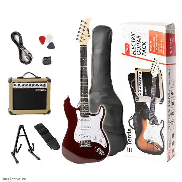 TERRIS TEP1RED E-Gitarren Bundle Heißes Angebot