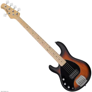 STERLING STINGRAY 5 LEFT-HANDED Vintage Sunburst Satin 5-saitige Bassgitarre Saisonangebot