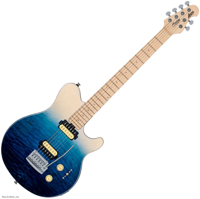 STERLING AXIS AX3 QUILTED MAPLE Spectrum Blue E-Gitarre Highlight