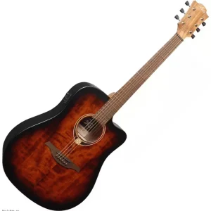 Neu LAG T70DCE-B&B Black & Brown Elektroakustische Gitarre