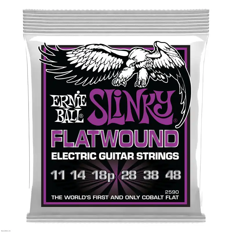 ERNIE BALL 2590 POWER SLINKY 11-48 Flatwound E-Gitarrensaiten Direktkauf