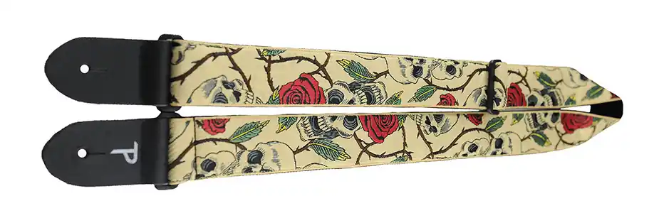 Perri's 6538 Jacquard Gurt skulls and roses Finale Aktion