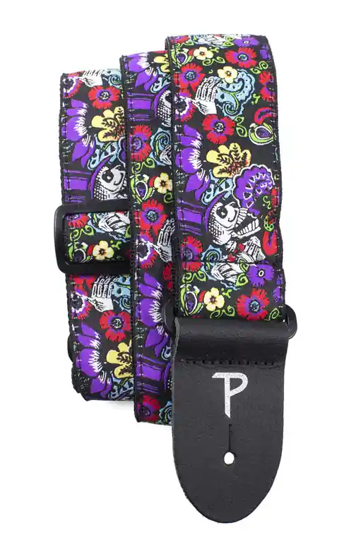 Perri's 7274 Jacquard Gurt, floral skulls Kostenloser Versand