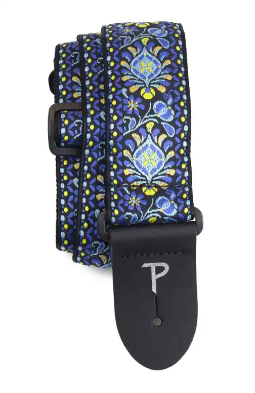 Perri's 7286 Jacquard Gurt, blue/yellow geo floral Bestpreis