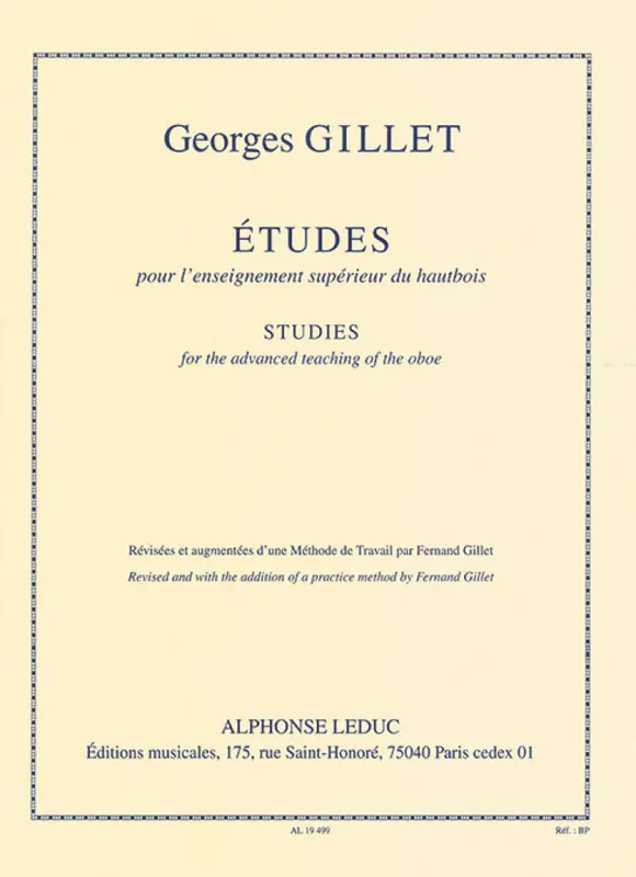 Gillet Etudes pour L'Enseignement Superieur Oboe AL19499 Letzte Chance