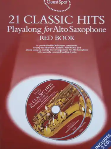 Neuheit 21 Classic Hits Playalong Alt Saxophon Red Book 2 CDs AM978318