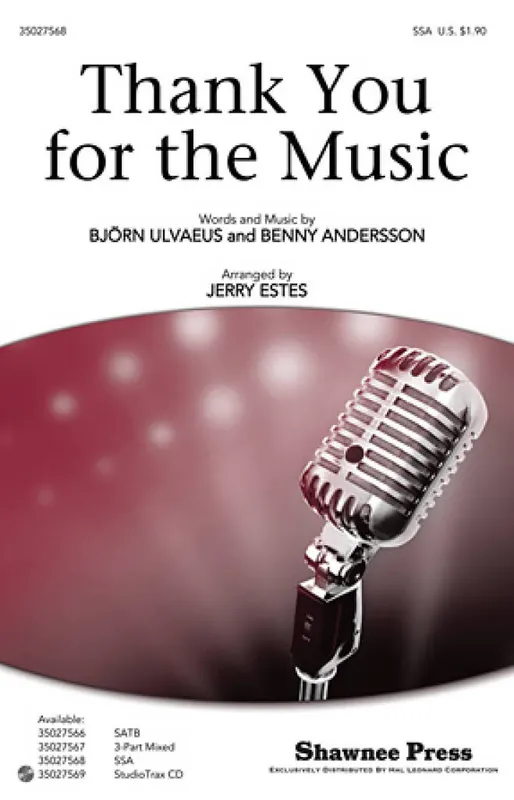 Neuheit Andersson Thank You for the Music Chor SSA Klavier HL35027568