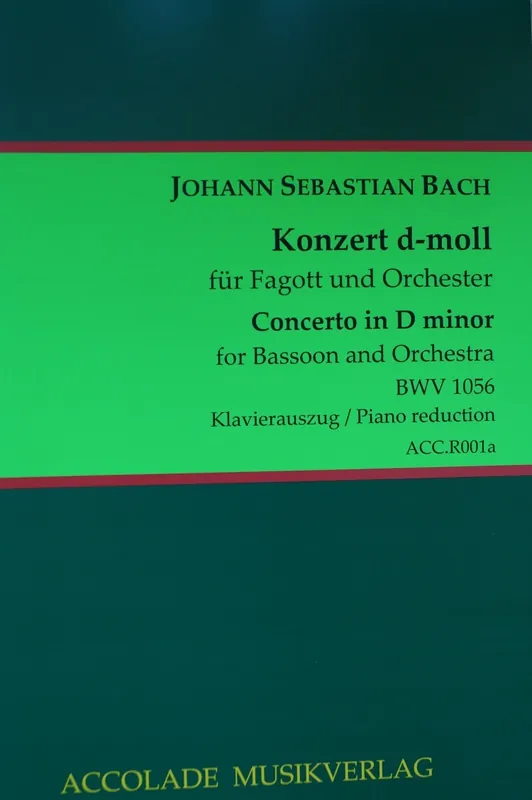 Sofort Bestellen Bach Konzert d-moll BWV1056 Fagott (Cello) Orchester