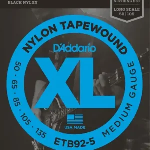 Ausverkauf ETB92-5 Black Nylon Flatwound