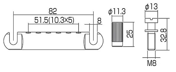 Preiswert GE-101Z Stop Tailpiece black