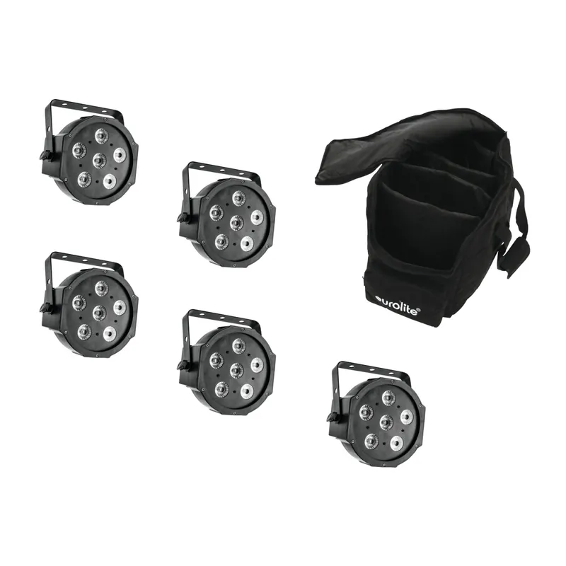 EUROLITE Set 5x LED SLS-6 TCL Spot + Soft Bag Gratis Versand