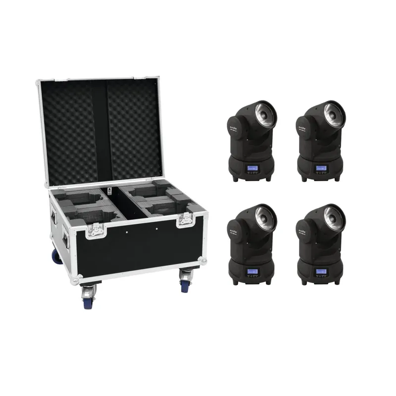 Billig EUROLITE Set 4x LED TMH-X1 Moving-Head Beam + Case