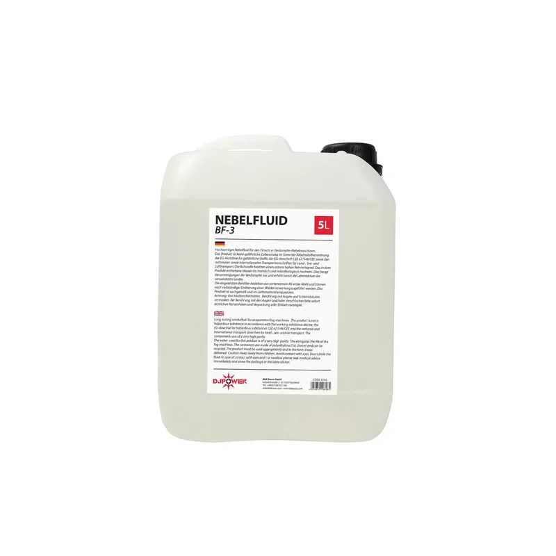 Super-Preis DJ POWER Nebelfluid BF-3 Profi Qualität 5l - Langanhaltendes Nebelfluid mit extremer Dichte - Made in Germany