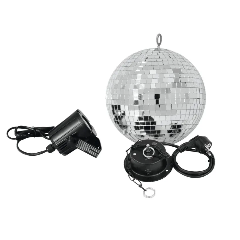 EUROLITE Spiegelkugelset 20cm mit LED Spot Neue Kollektion
