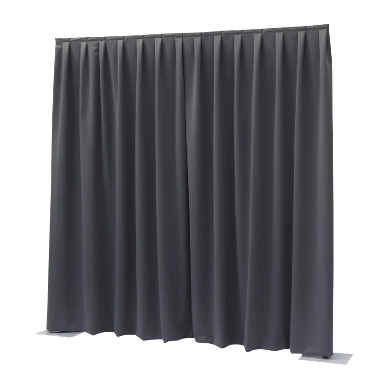 WENTEX P&D Vorhang Dimout 260 g/m² Dunkelgrau - 330 x 300 cm (B x H) - gewellt Echt