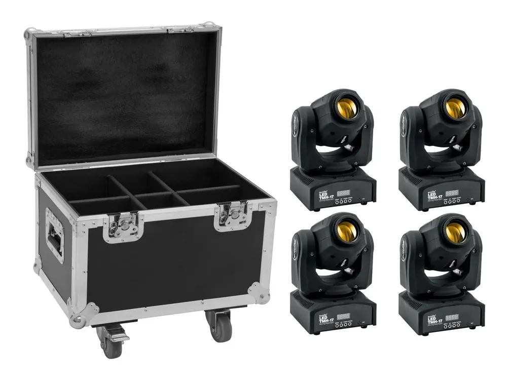 EUROLITE Set 4x LED TMH-17 Spot + Case mit Rollen Ausverkauf