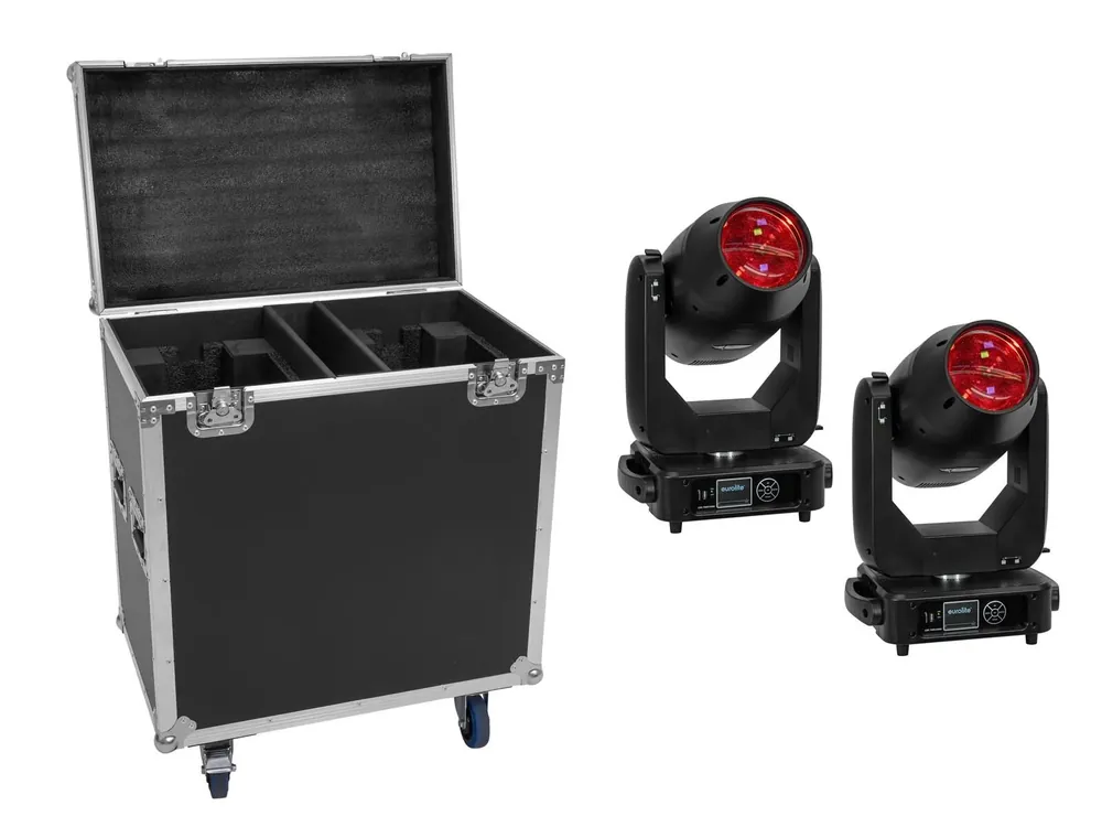 EUROLITE Set 2x LED TMH-S400 CMY + Case mit Rollen Neue Ware