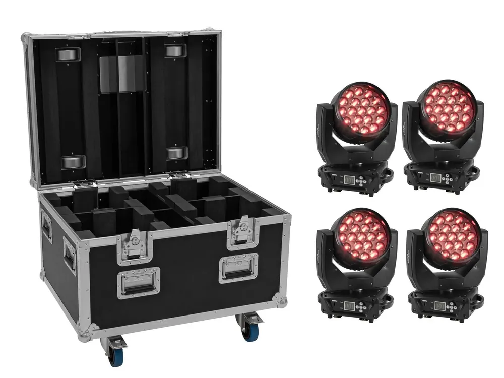 Neue Kollektion EUROLITE Set 4x LED TMH-X4 Moving-Head Wash Zoom + Case