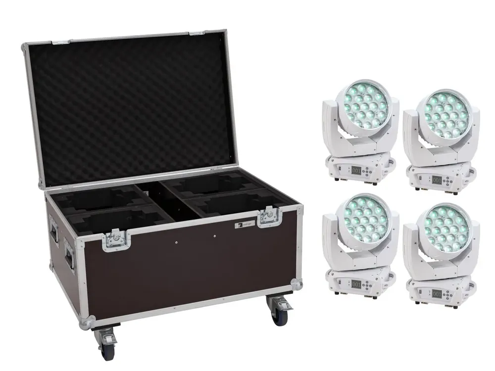 EUROLITE Set 4x LED TMH-X4 Moving-Head Wash Zoom ws + Case mit Rollen Bestseller