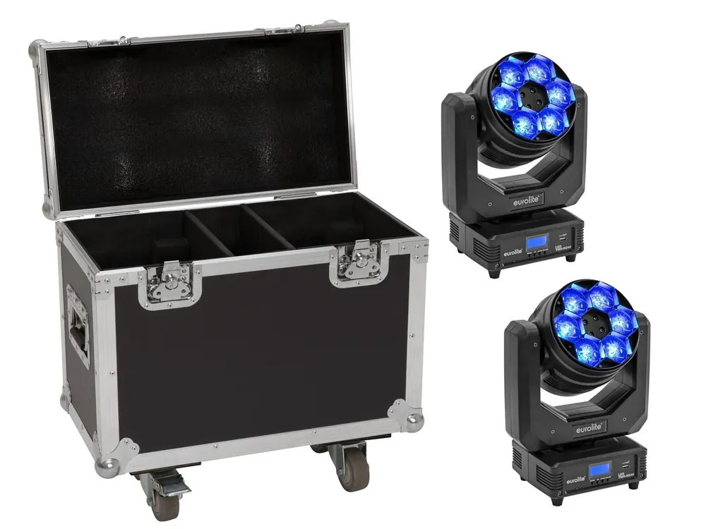 EUROLITE Set 2x LED TMH-H240 Beam/Wash/Flowereffekt + Case Aktuell
