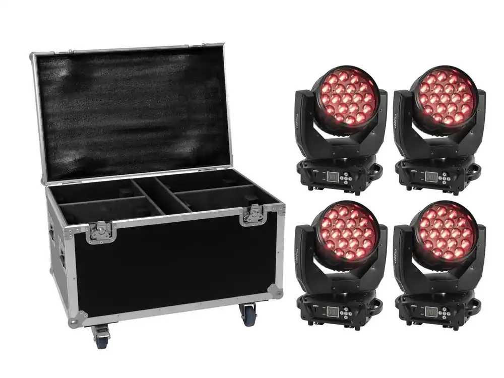Sonderaktion EUROLITE Set 4x LED TMH-X4 + Case mit Rollen