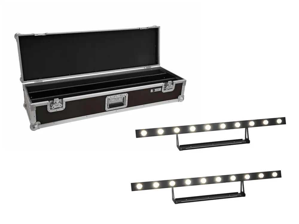 Preiswert EUROLITE Set 2x LED STP-10 Sunbar 3200K 10x5W Lichtleiste + Case
