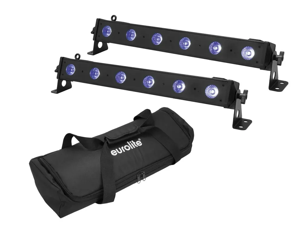 EUROLITE Set 2x LED BAR-6 QCL RGB+UV Leiste + Soft-Bag Bestpreis
