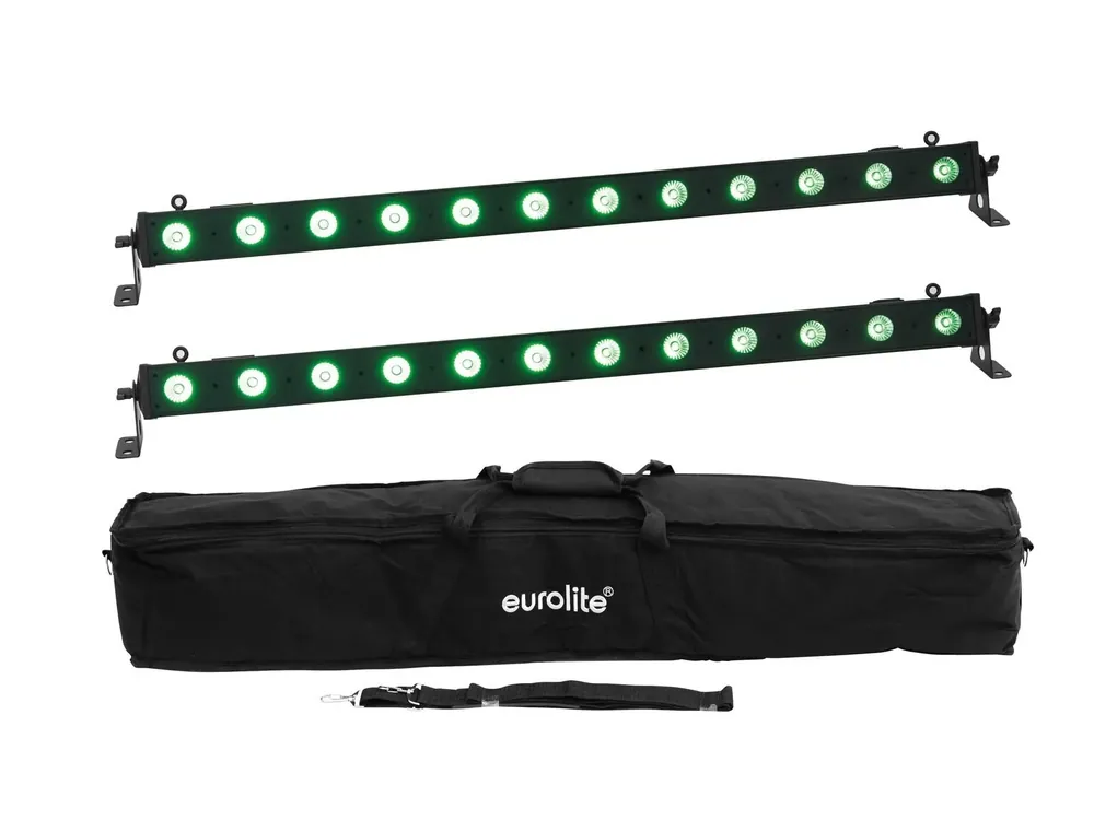 EUROLITE Set 2x LED BAR-12 QCL RGB+UV Leiste + Soft-Bag Sale